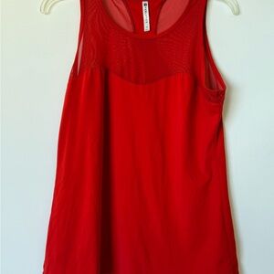 Fabletics Helena Sheer Red Tank Top